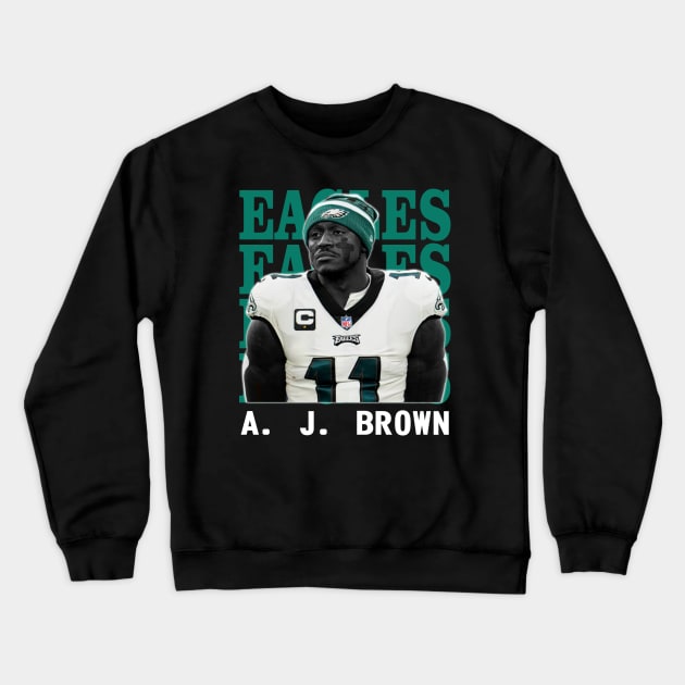 Philadelphia Eagles A. J. Brown 11 Crewneck Sweatshirt by Thejockandnerd